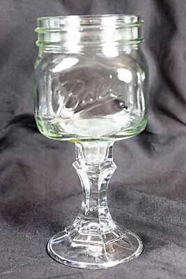 Ball Mason Jar Pedastal Glass Goblet 8 Inches Tall 3 Inch Opening Wine Champagne • $10.95