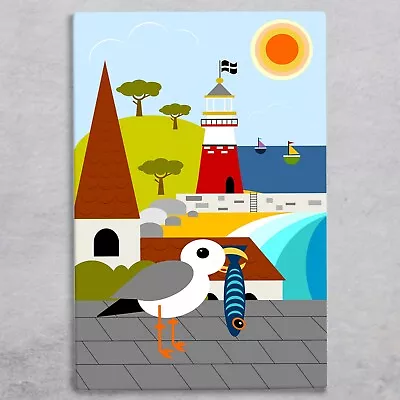 Seaside Snack Ceramic Tile Picture Plaque Sign Seagulls Wall Art Kate Pearson • £28.99