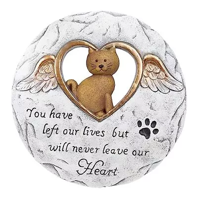 Stepping Stones Outdoor Decorative Stone Cat Memorial Stepping Stone Garden D... • $24.26