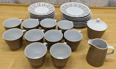 Vintage MIKASA Fine China Trend Brown 5471-S Set 29 Pcs Mid-Century Dinnerware • $24.99