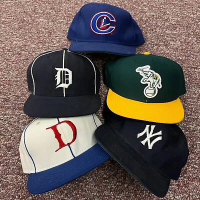 Baseball Hat Fitted 7 1/2 Lot Group 5 MLB Yankees New Era Vintage Athletics MiLB • $95