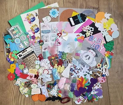 750+ Piece Craft Lucky Dip Card Toppers Embellishments Card Making Job Lot • £12.95