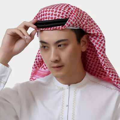 Men Arab Head Scarf Rope Muslim Head Wrap Headband Middle Eastern Traditional • £7.95