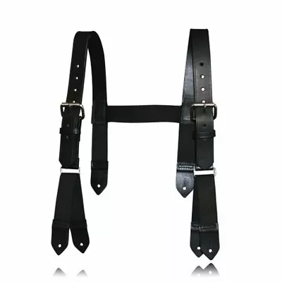 $86.43 • Buy Boston Leather 9178-1-XL Firefighter's H-Back Black Suspenders Button X-Long