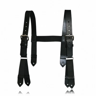 $87.48 • Buy Boston Leather 9178-1-XL Firefighter's H-Back Black Suspenders Button X-Long