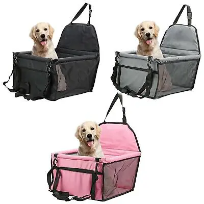 Folding Pet Dog Car Seat Safe Booster Cat Puppy Travel Carrier Bed Bag Basket UK • £9.77