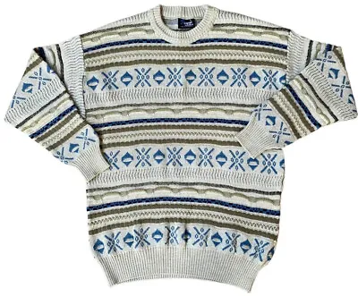 Vintage Rapp Coogi Style Sweater Knit 3D Textured Jumper Men's Sz Large • $75