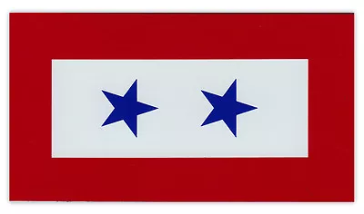 Magnetic Bumper Sticker - Blue Star Service Flag - 2 Stars - Military Service • $7.99