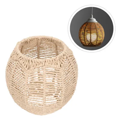 Rattan Woven Wicker Pendant Lamp Shade For Bedroom Living Room Decor • £14.99