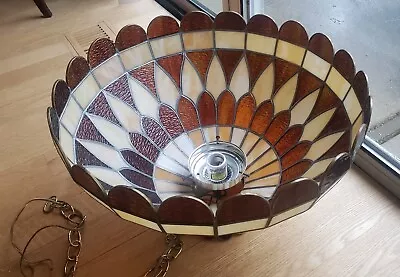 Vintage Tiffany Style Stained Glass Slag Lamp Shade Hanging Pendant Light Shade • $64.99