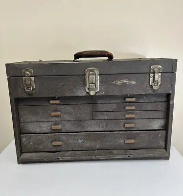 Vintage Kennedy Kits Tool Box Machinist Chest Felt Lining 7 Drawer Model #520 • $124.99