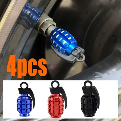 4pcs Tire Wheel Valve Stem Cap Set Metal Grenade Bomb Air Dust Cover Caps • $6.91