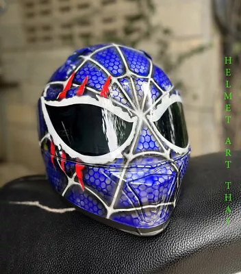 Venom- Spiderman Custom Motorcycle Helmet • $339