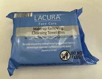 LACURA Face Care Make-Up Removing Cleansing Towelettes / Wipes  Oil Free 25ct • $4.99