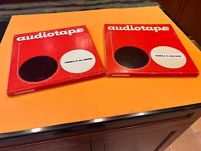 Set Of 2 Used Audiotape 10.5 In Reel Tape AUDIOTAPE 1/4 In. 3600 Ft Boxes • $38