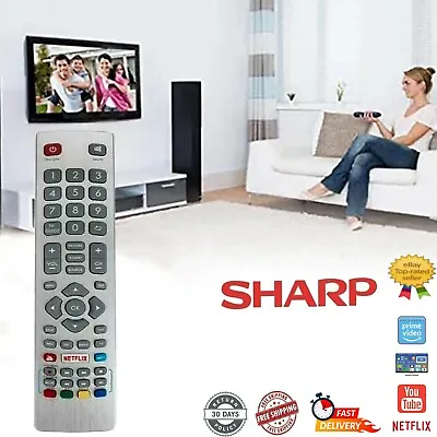 £5.49 • Buy Sharp Aquos Smart TV Remote Control (SHW/RMC/0115) 4K Ultra HD Smart TVs