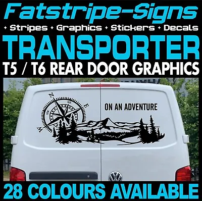 To Fit VW TRANSPORTER T5 T6 COMPASS & MOUNTAIN STICKERS GRAPHICS VAN CAMPERVAN • $27.38