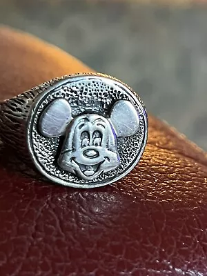 Disney  Mickey Mouse Ring Size 10 Disney Productions Sterling Silver • $95