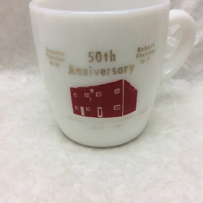 Vintage Masonic White Milk Glass Cup Freemasons Litchfield Ohio Souvenir  • $32.50