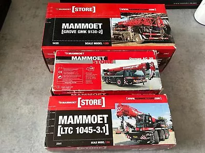 WSI 1:50 Mammoet 3x Cranes GMK 5130 + LTC 1045 + Demag AC 35 • $405.49