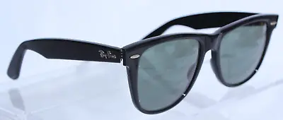 Vintage B&l Ray-ban L1724 G15 Uv Glass Glossy Black Ebony Wayfarer Sunglasses • $200