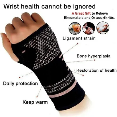 Pedimend Copper Sleeve Support Brace For Hand & Wrist Gym Exercise Hand Glove 1x • £9.99