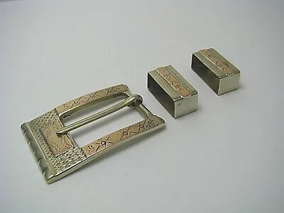 MIXED METALS HANDCRAFTED STERLING SILVER BELT BUCKLE SILVER &COPPER Taxco Mexico • $195