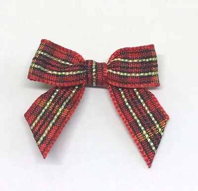 Quality Plaid/Tartan Bows Detail 3cm - Packs Of 10 Or 20   • £5.25