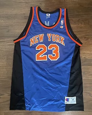 VTG 90s Champion MARCUS CAMBY Jersey Knicks Mens 48 XL NBA FLAWLESS New York • $110
