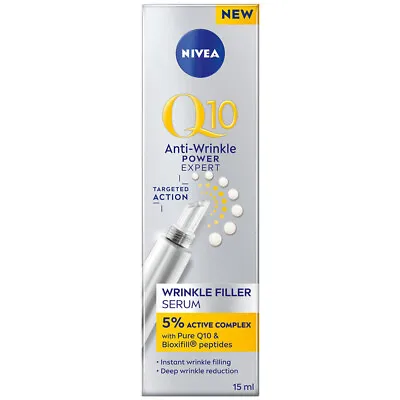 Nivea Q10 Wrinkle Filler Serum Anti Wrinkle Bioxifill Peptides Target Face Eye • £16.89