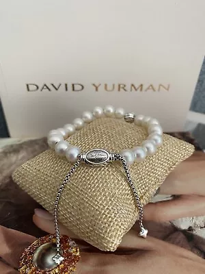 David Yurman 8mm Pearl Spiritual Bead Bracelet With Silver/Wave Bead • $165