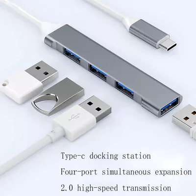 4 In 1 Multiport USB-C Hub Type C To USB 3.0 HDMI Adapter For Macbook Pro • £6.23
