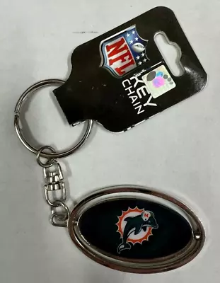 Miami Dolphins RETRO Logo NFL 2 Inch Metal Spinner Keychain • $12.95