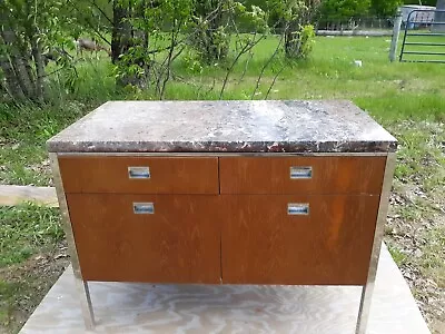 Gordon Bunshaftmarble Top Teak Credenza For Chase Manhattan Bank • $750