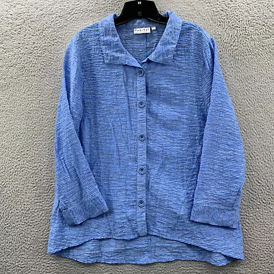 HABITAT Blouse Womens XL Top Long Sleeve Extra Large Blue • $24.95