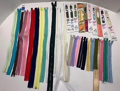 LOT Of Vintage Zippers;  44 Assorted Styles & Lengths - New • $20