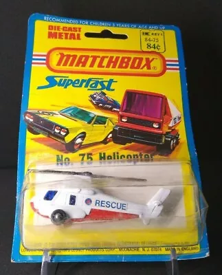  Vintage Matchbox Lesney Superfast No 75 Rescue Helicopter Die Cast Metal Toy • $15