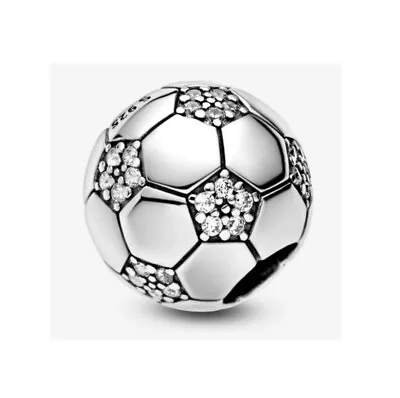 £23.83 • Buy Charm Pendant For Pandora Football, Ball, Zirconia Stones, 925 Silver, NEW
