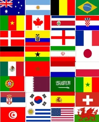 £4.25 • Buy World Cup FIFA Football 2022 Qatar Flags Flag 3ftx2ft 90cmx60cm All 32 Countries