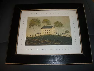 Warren Kimble American Folk Art Framed House Picture 12.25  X 10.25  • $24.99