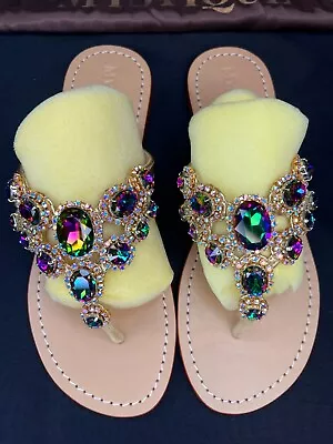 HOT AUCTION! MUST SELL! !Mystique Sandals Multi-Colored Gold SZ 8 Elegant • $169