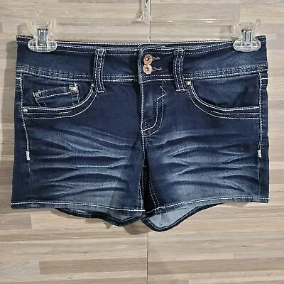 $15 • Buy Hydraulic Lola Curvy Boyfriend Denim Jeans Sz 5/6 Dark Wash Low Rise Embellished