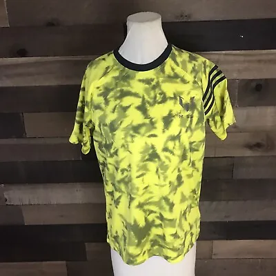 Adidas Messi Yellow And Blue Climalite Athletic Shirt Youth Large  • $22