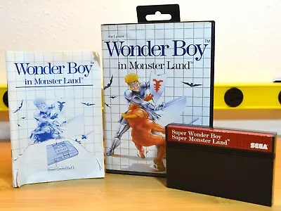 Wonder Boy In Monster Land (Sega Master 1988) W/box And Manual. Tested Works. • $28