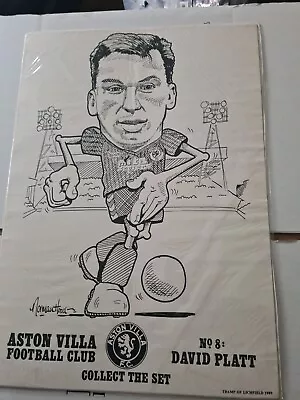 £19.95 • Buy David Platt Aston Villa Cartoon Caricature Print DAVID PLATT 1989 ,Norman  Hood