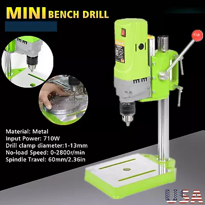 Mini Drill Press Bench Small Electric Drill Machine Work Bench 710W 1-13mm DIY  • $71.82