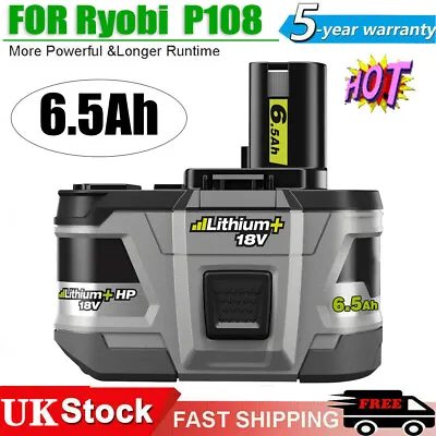 £22.59 • Buy For RYOBI P108 18V One+ 6.5Ah Plus High Capacity 18 Volt Lithium Genuine Battery