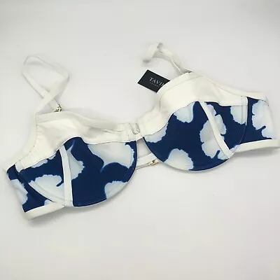 New Tavik Blue & White Bikini Top - Size L • $18