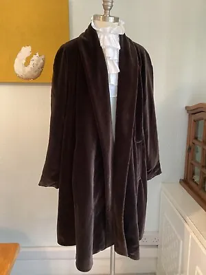 Vintage Velvet Swing Coat 58” One Size Long Brown Opera Jacket 50’s Look • £75