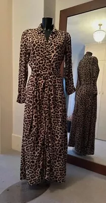 Zara Leopard Print Maxi Long Shirt Dress Size S (8) • £30